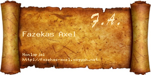 Fazekas Axel névjegykártya